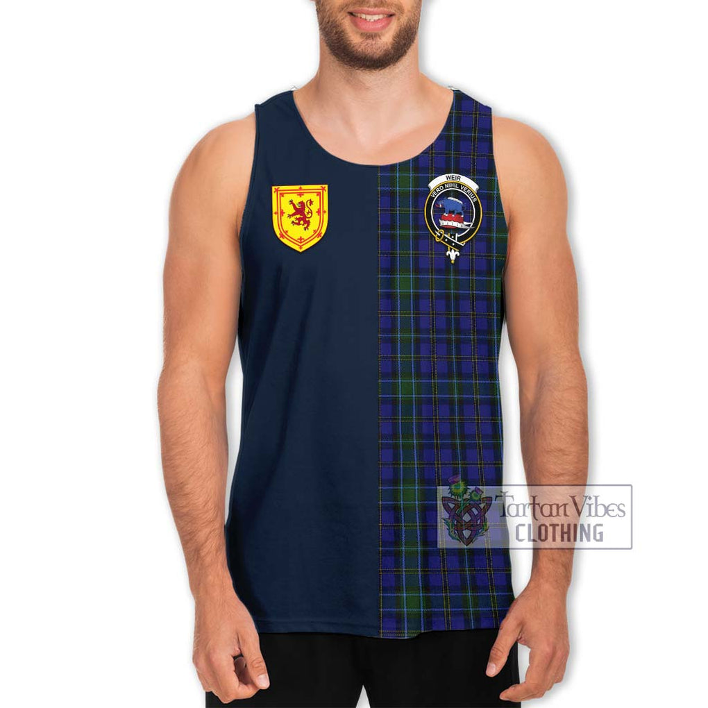 Tartan Vibes Clothing Weir Tartan Men's Tank Top with Scottish Lion Royal Arm Half Style