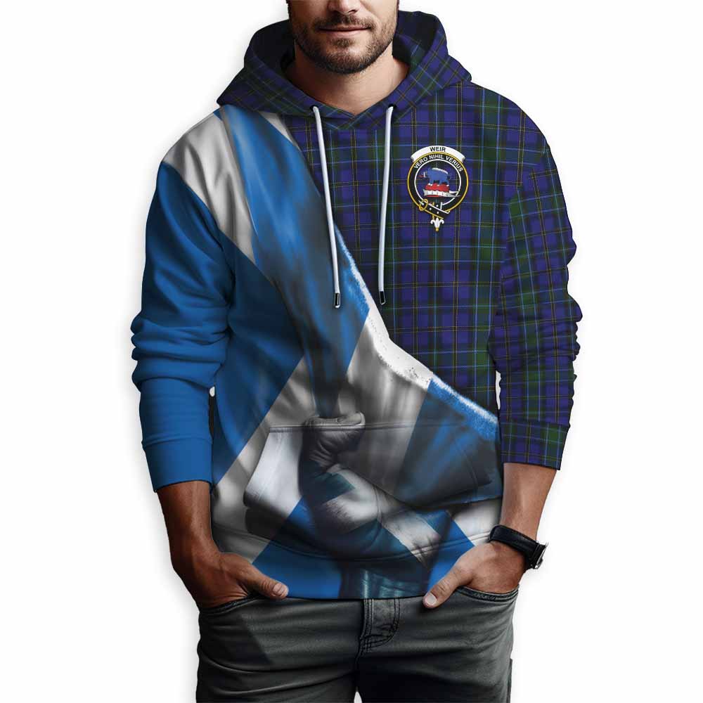 Tartan Vibes Clothing Weir Tartan Hoodie with Family Crest Scotland Patriotic Style