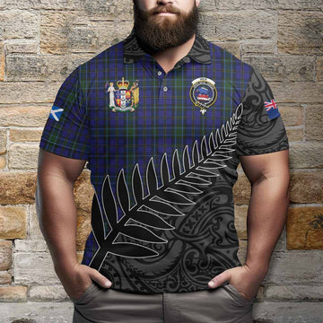 Weir Crest Tartan Polo Shirt with New Zealand Silver Fern Half Style