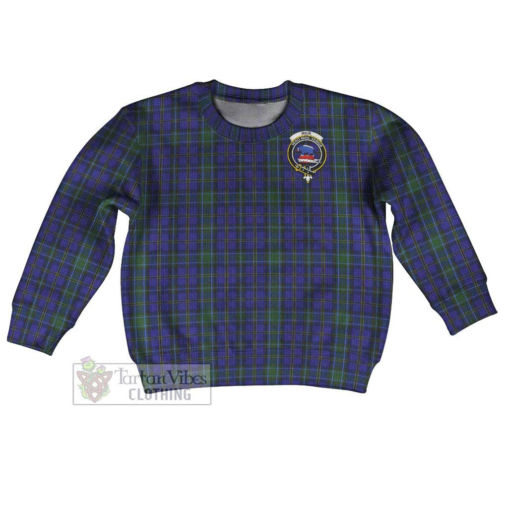 Tartan Vibes Clothing Weir Tartan Kid Ugly Sweater with Family Crest