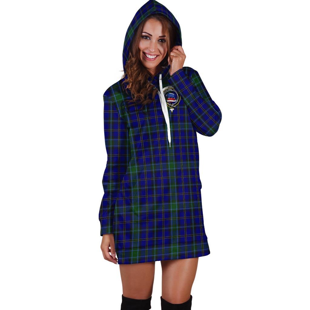 Weir Tartan Hoodie Dress with Family Crest - Tartan Vibes Clothing