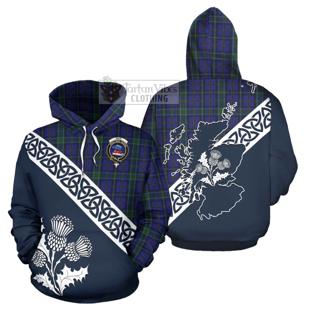 Tartan Vibes Clothing Weir Tartan Hoodie Featuring Thistle and Scotland Map