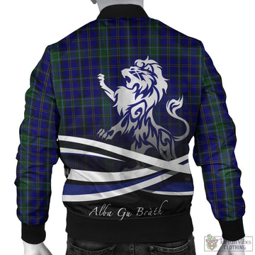 Weir Tartan Bomber Jacket with Alba Gu Brath Regal Lion Emblem