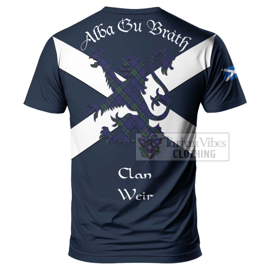 Tartan Vibes Clothing Weir Tartan Lion Rampant T-Shirt – Proudly Display Your Heritage with Alba Gu Brath and Clan Name