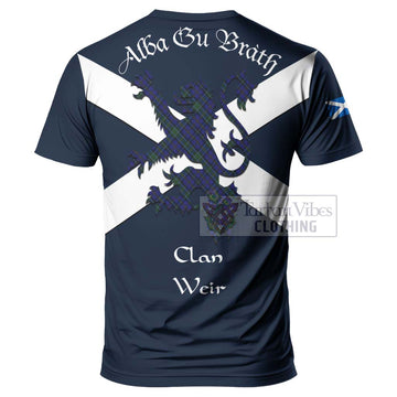 Weir Tartan Lion Rampant T-Shirt  Proudly Display Your Heritage with Alba Gu Brath and Clan Name