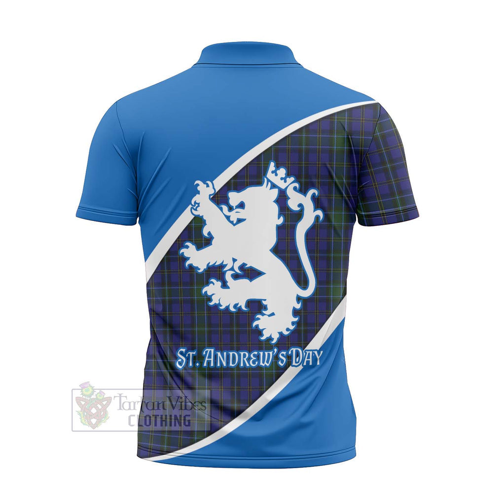 Tartan Vibes Clothing Weir Family Crest Tartan Zipper Polo Shirt Celebrate Saint Andrew's Day in Style