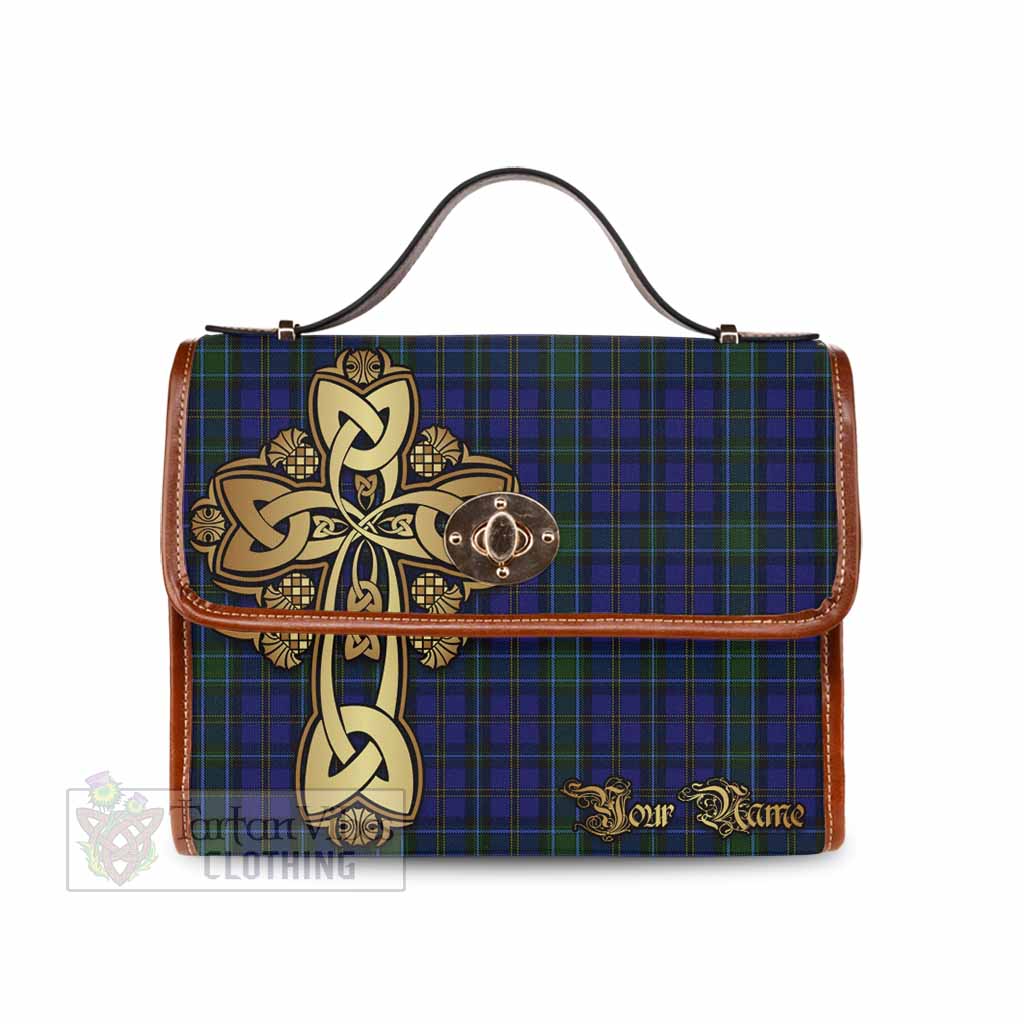 Tartan Vibes Clothing Weir Tartan Waterproof Canvas Bag Golden Thistle Celtic Cross Style