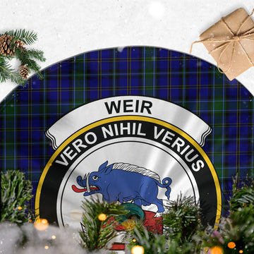 Weir Tartan Christmas Tree Skirt with Family Crest