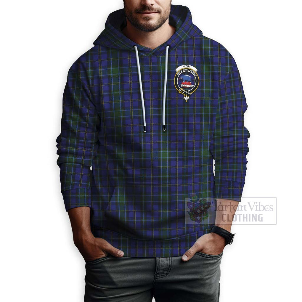 Tartan Vibes Clothing Weir Tartan Hoodie with Family Crest and Bearded Skull Holding Bottles of Whiskey