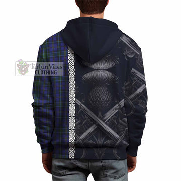 Weir Tartan Hoodie with Family Crest Cross Sword Thistle Celtic Vibes