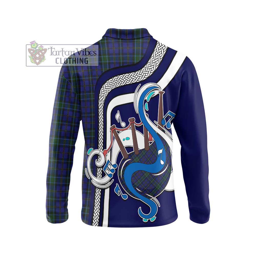 Tartan Vibes Clothing Weir Tartan Long Sleeve Polo Shirt with Epic Bagpipe Style