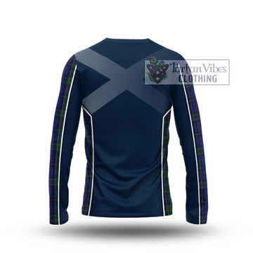 Weir Tartan Long Sleeve T-Shirt with Family Crest and Lion Rampant Vibes Sport Style