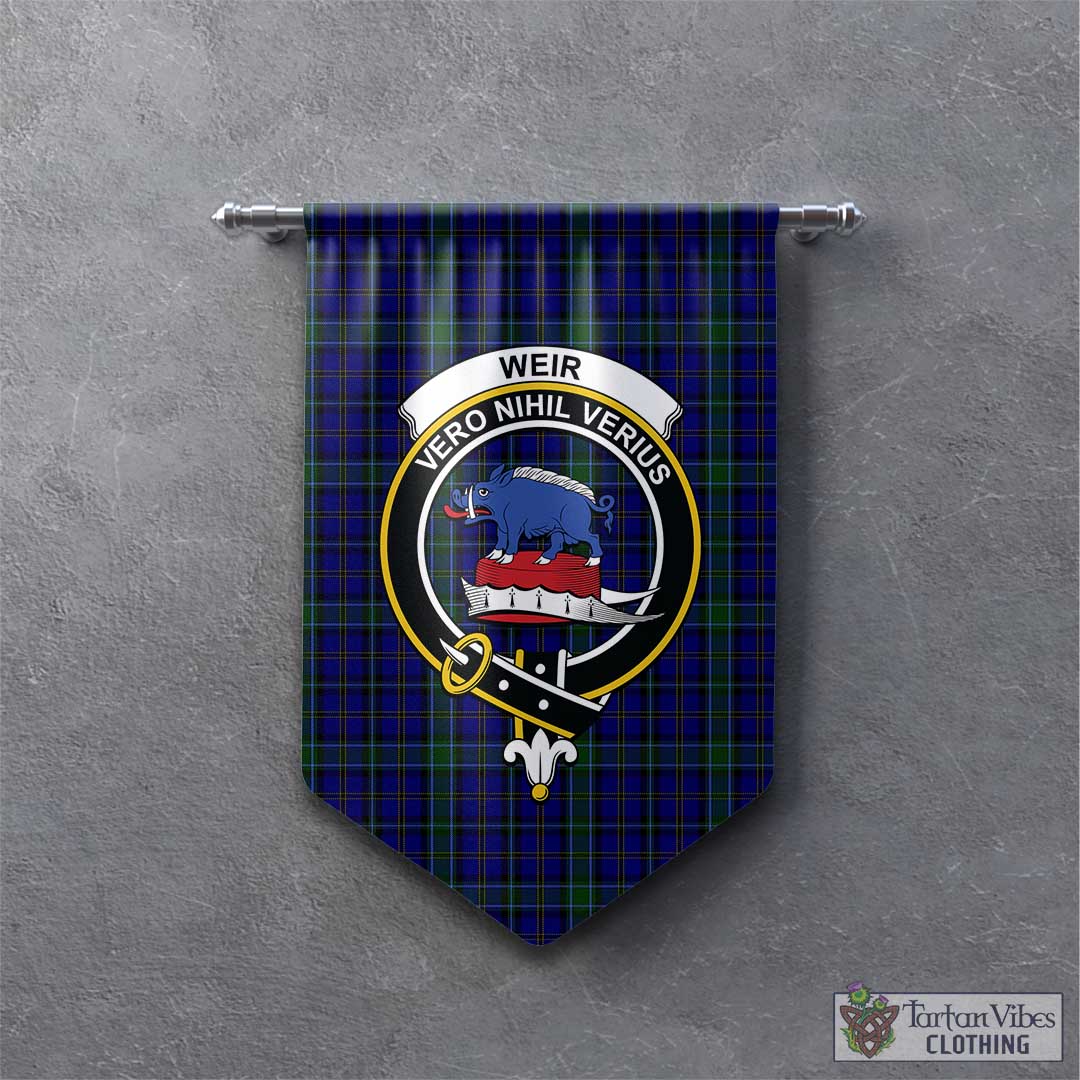 Tartan Vibes Clothing Weir Tartan Gonfalon, Tartan Banner with Family Crest