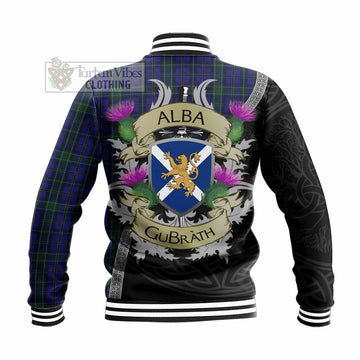 Weir Tartan Family Crest Baseball Jacket Lion Rampant Royal Thistle Shield Celtic Inspired