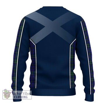 Weir Tartan Knitted Sweater with Family Crest and Lion Rampant Vibes Sport Style