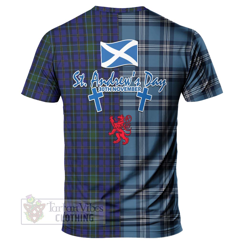 Tartan Vibes Clothing Weir Tartan T-Shirt Happy St. Andrew's Day Half Tartan Style