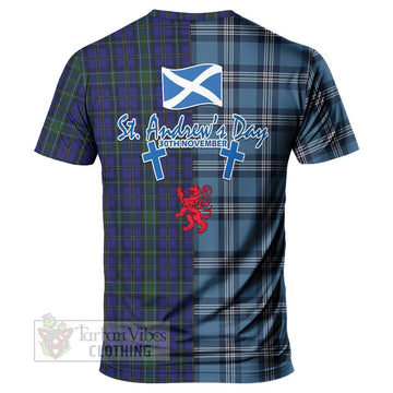 Weir Tartan T-Shirt Happy St. Andrew's Day Half Tartan Style