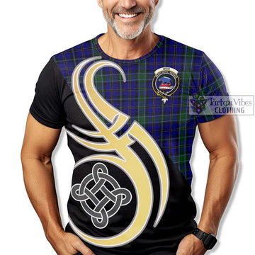 Weir Tartan T-Shirt with Family Crest and Celtic Symbol Style