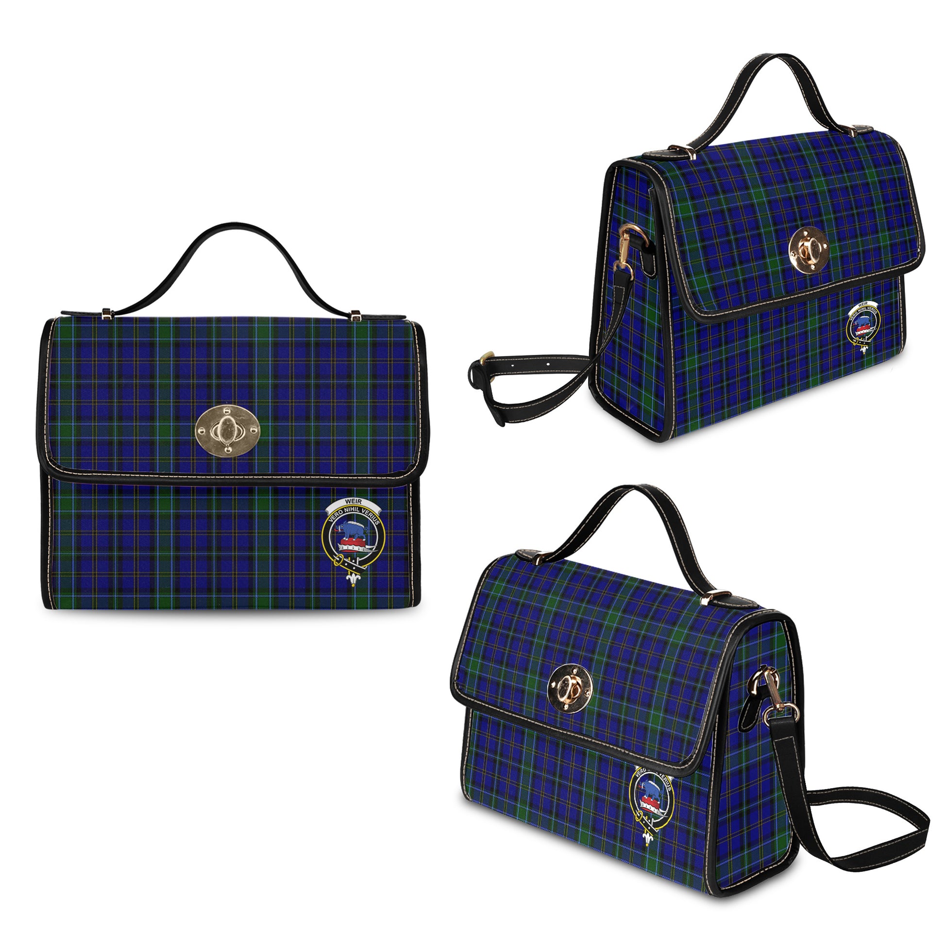 weir-tartan-leather-strap-waterproof-canvas-bag-with-family-crest