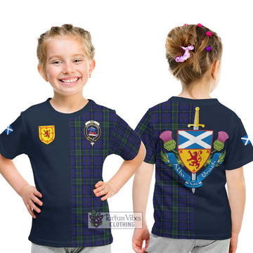 Weir Tartan Kid T-Shirt with Scottish Lion Royal Arm Half Style