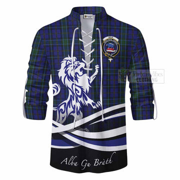 Weir Tartan Ghillie Kilt Shirt with Alba Gu Brath Regal Lion Emblem