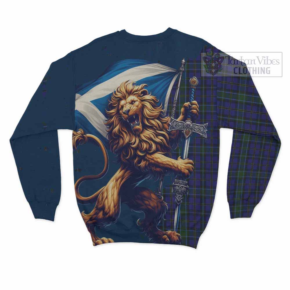 Tartan Vibes Clothing Weir Tartan Family Crest Sweatshirt with Scottish Majestic Lion