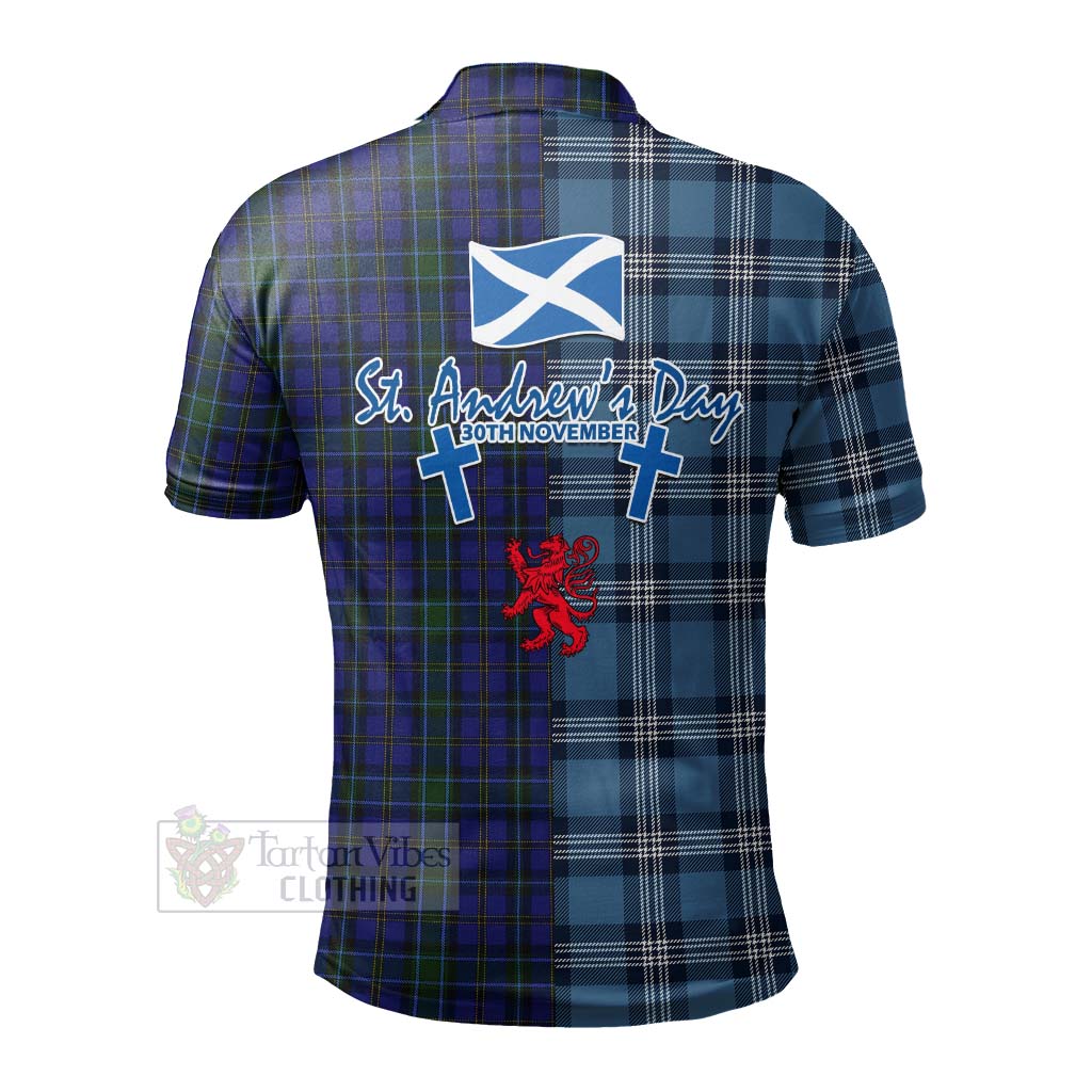 Tartan Vibes Clothing Weir Tartan Polo Shirt Happy St. Andrew's Day Half Tartan Style