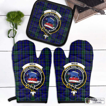 Weir Tartan Combo Oven Mitt & Pot-Holder with Family Crest