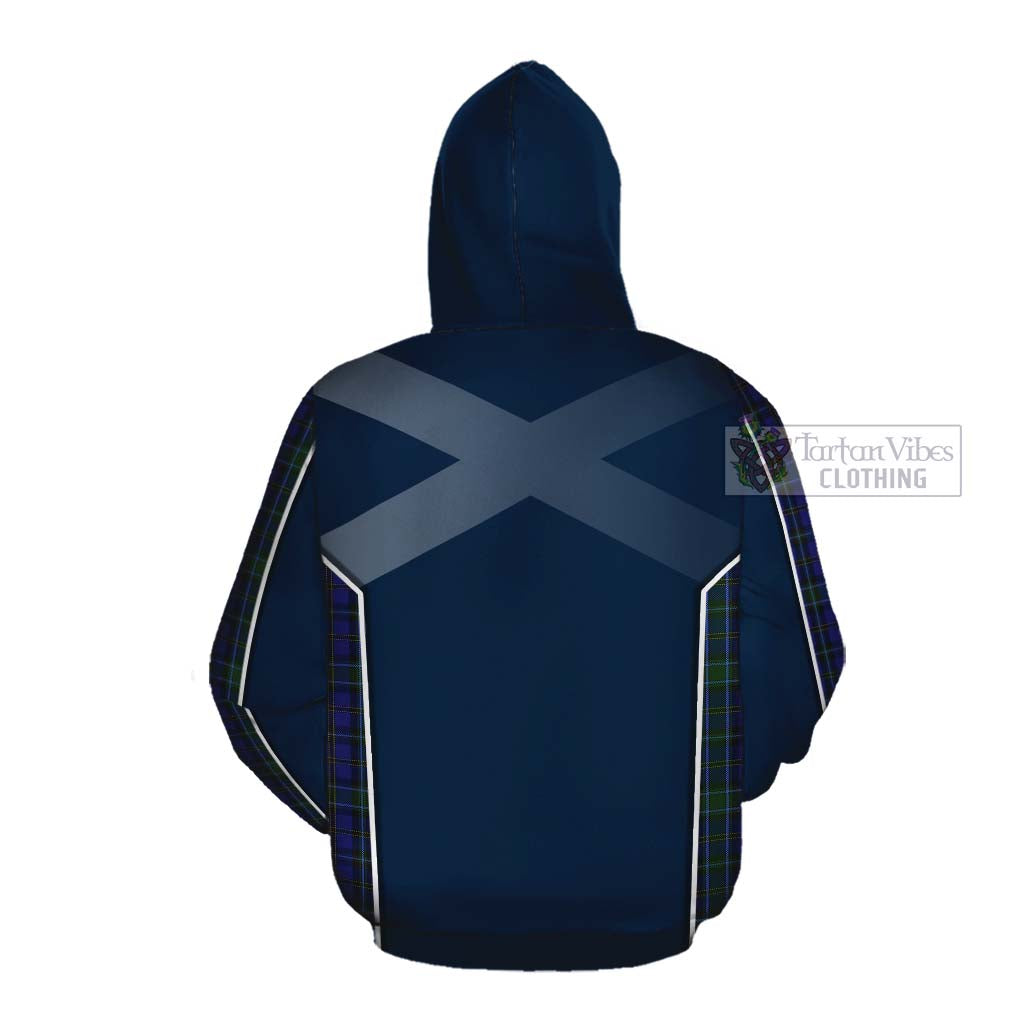 Tartan Vibes Clothing Weir Tartan Cotton Hoodie with Family Crest and Scottish Thistle Vibes Sport Style