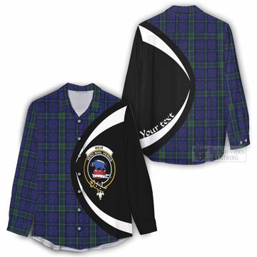 Weir Tartan Women's Casual Shirt with Family Crest Circle Style