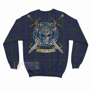 Weir Tartan Sweatshirt with Family Crest Celtic Skull Style