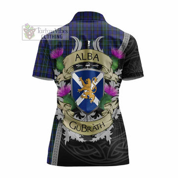 Weir Tartan Family Crest Women's Polo Shirt Lion Rampant Royal Thistle Shield Celtic Inspired