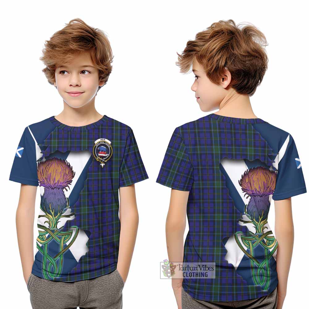 Weir Tartan Family Crest Kid T-Shirt Scottish Thistle Celtic Inspired - Tartan Vibes Clothing