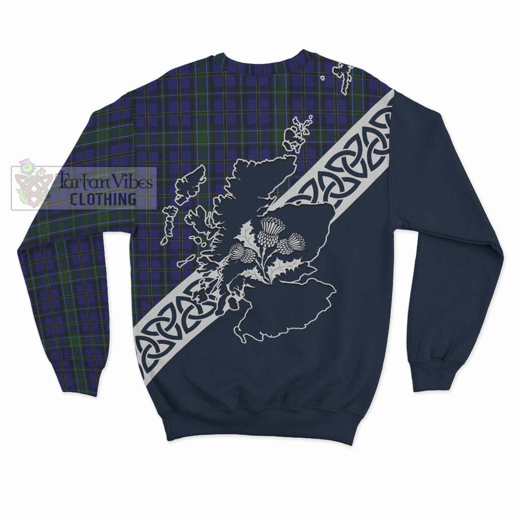 Tartan Vibes Clothing Weir Tartan Sweatshirt Featuring Thistle and Scotland Map