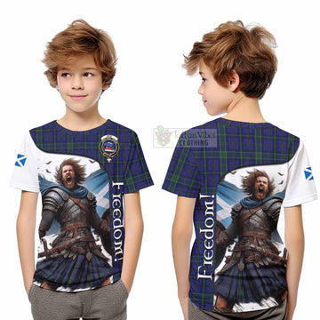 Weir Crest Tartan Kid T-Shirt Inspired by the Freedom of Scottish Warrior - Tartan Vibes Clothing