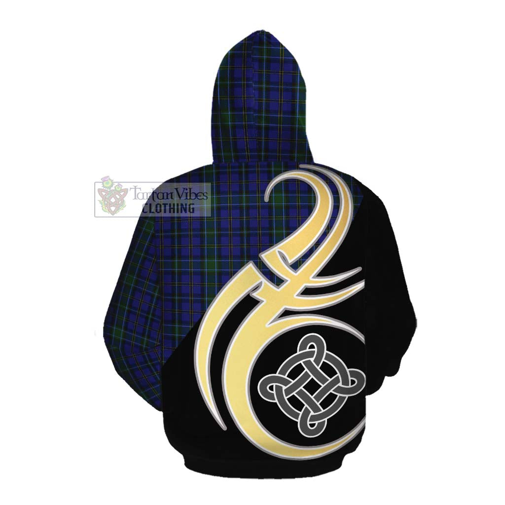 Tartan Vibes Clothing Weir Tartan Cotton Hoodie with Family Crest and Celtic Symbol Style