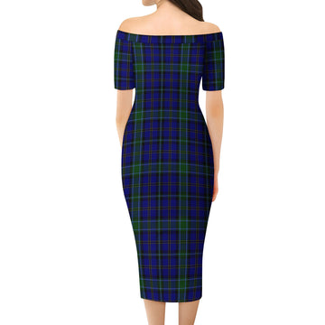 Weir Tartan Off Shoulder Lady Dress