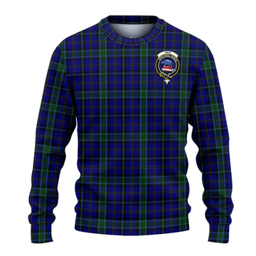 Weir Tartan Knitted Sweater with Family Crest