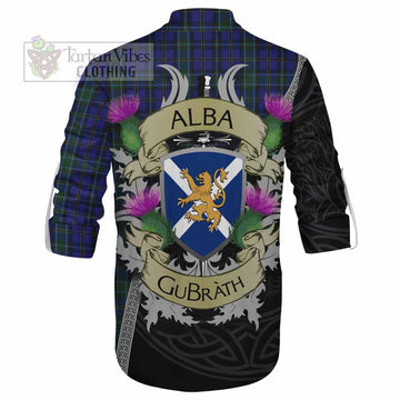 Weir Tartan Family Crest Ghillie Kilt Shirt Lion Rampant Royal Thistle Shield Celtic Inspired