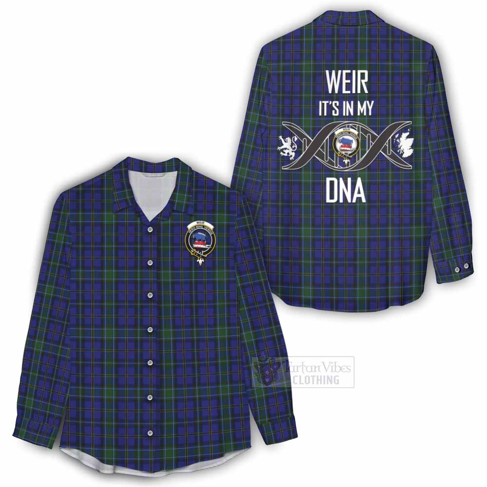 Tartan Vibes Clothing Weir Tartan Women's Casual Shirt with Family Crest DNA In Me Style