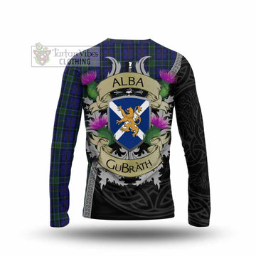 Weir Tartan Family Crest Long Sleeve T-Shirt Lion Rampant Royal Thistle Shield Celtic Inspired