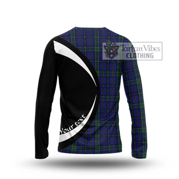 Weir Tartan Long Sleeve T-Shirt with Family Crest Circle Style