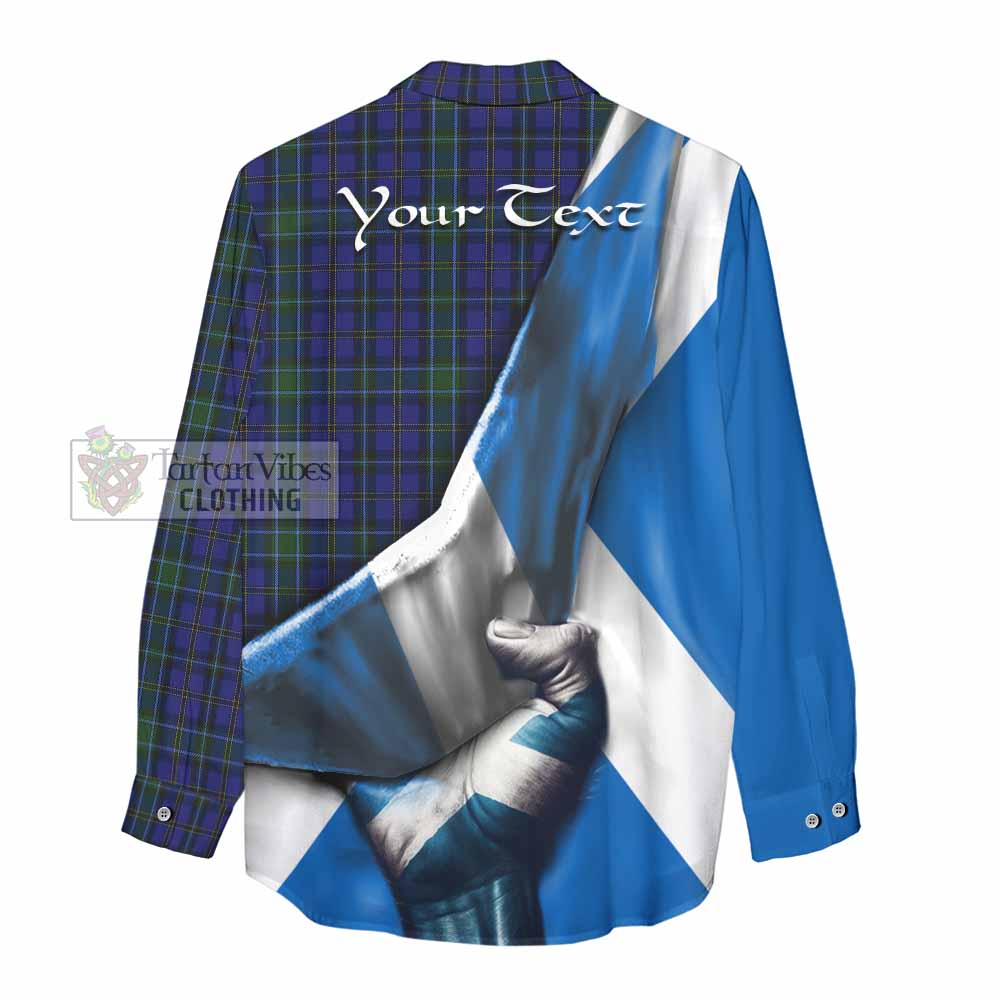 Tartan Vibes Clothing Weir Tartan Women's Casual Shirt with Family Crest Scotland Patriotic Style