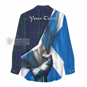 Weir Tartan Women's Casual Shirt with Family Crest Scotland Patriotic Style