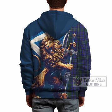 Weir Tartan Family Crest Hoodie with Scottish Majestic Lion