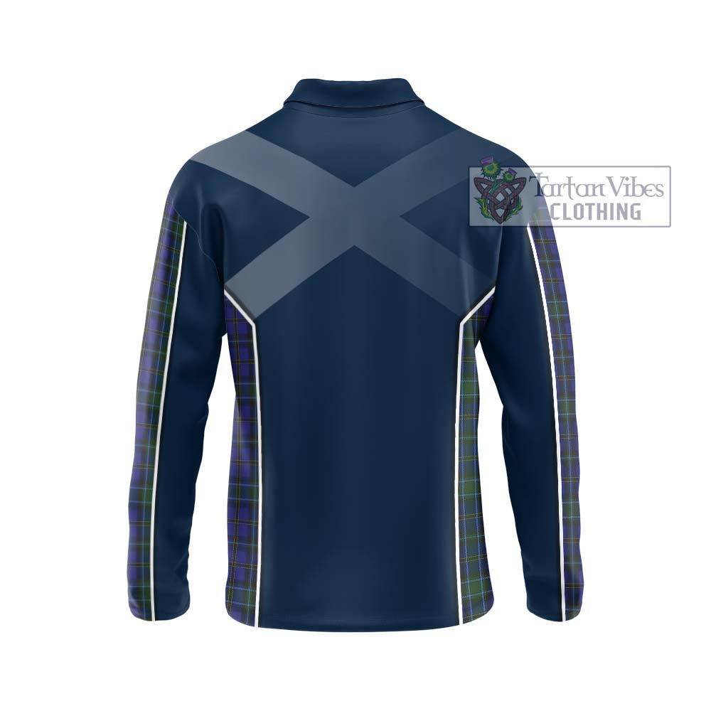 Weir Tartan Long Sleeve Polo Shirt with Family Crest and Lion Rampant Vibes Sport Style - Tartan Vibes Clothing