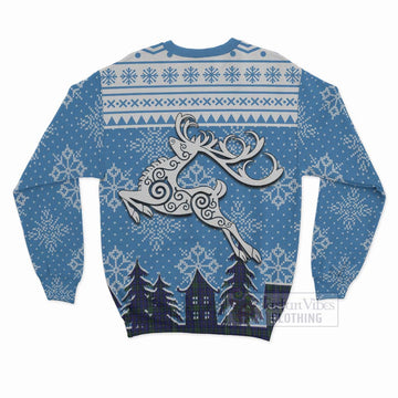 Weir Clan Christmas Sweatshirt Celtic Reindeer Style