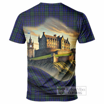 Weir Tartan Family Crest T-Shirt with Scottish Ancient Castle Style