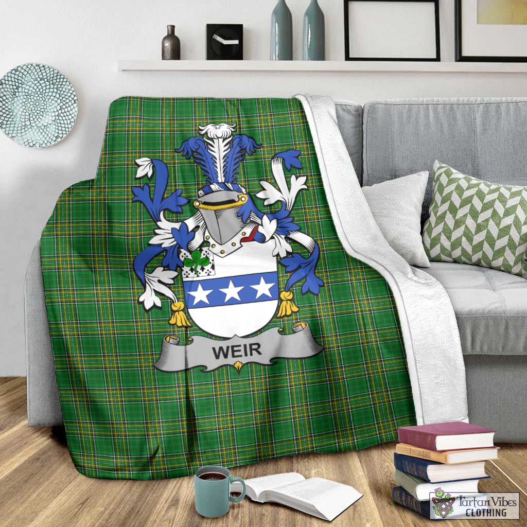 Weir Irish Clan Tartan Blanket with Coat of Arms - Tartan Vibes Clothing