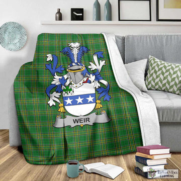 Weir Irish Clan Tartan Blanket with Coat of Arms